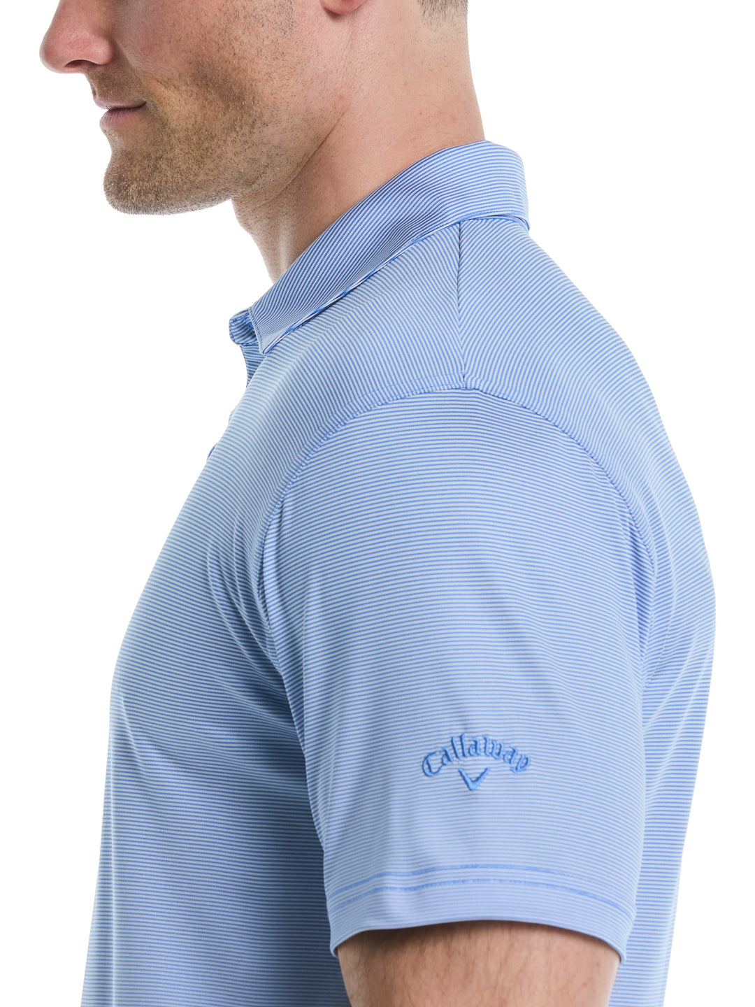Fine Line Stripe Golf Polo Shirt (Regatta/Brt White) 