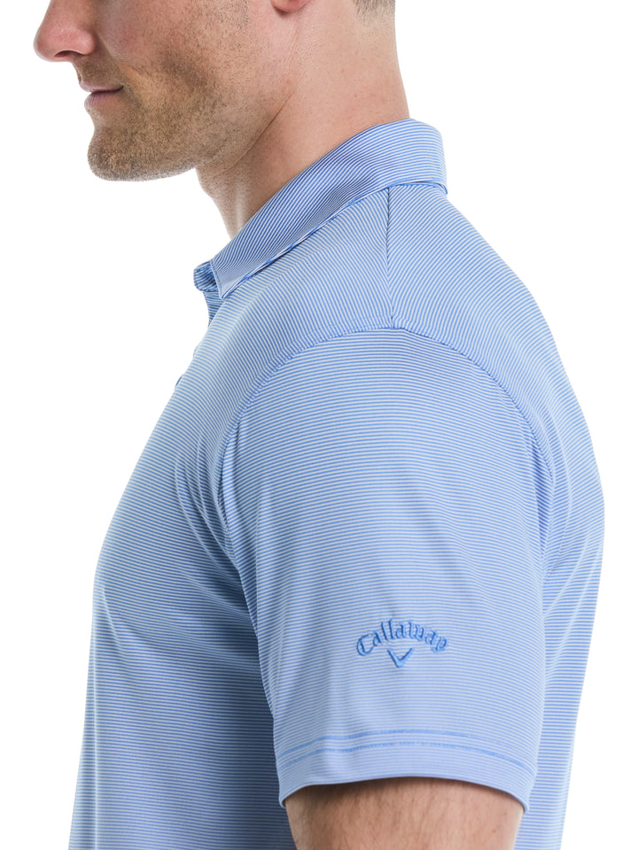 Fine Line Stripe Golf Polo Shirt (Regatta/Brt White) 