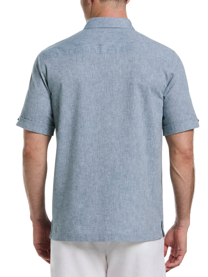 Linen Blend Dobby Panels Shirt (Tapestry) 