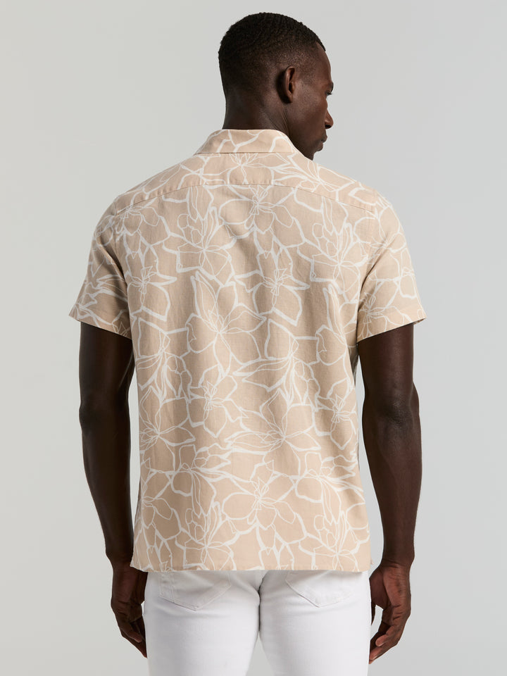 Men's Linen Floral Print Shirt (Island Fossil) 