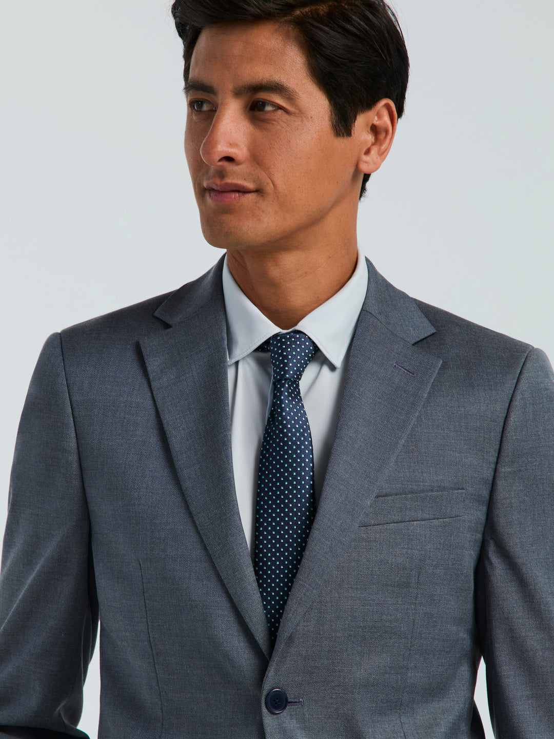 Skinny-Fit Textured Suit Jacket (Blue) 