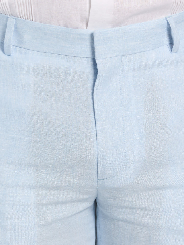Delave Linen Flat Front Pant (Dream Blue) 