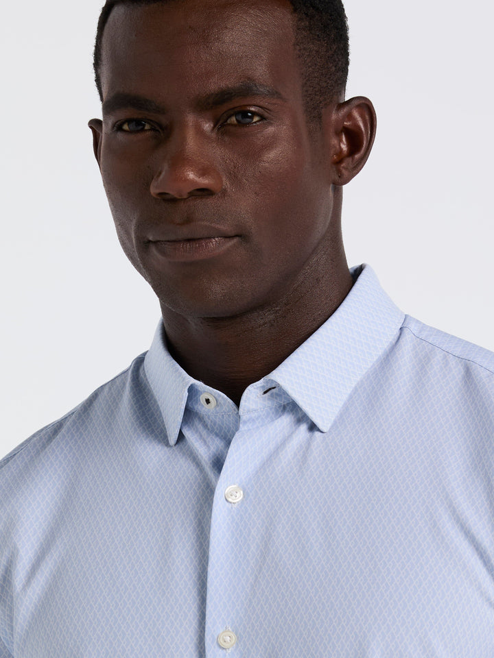 Slim Fit Diamond Geo Print Shirt (Kentucky Blue) 