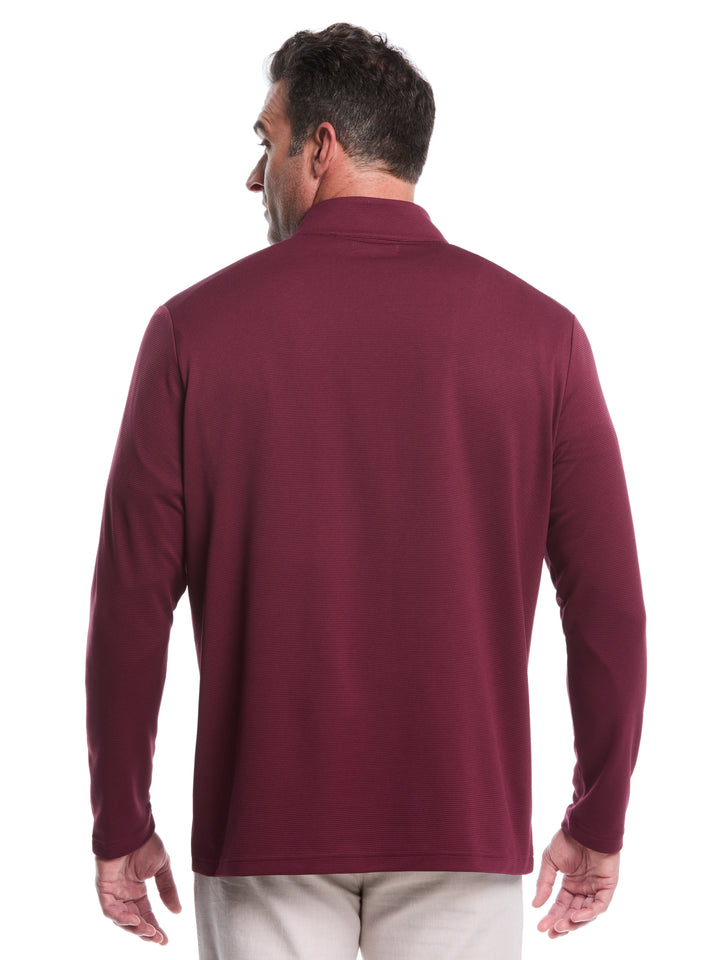 Big & Tall 1/4 Zip Long Sleeve Sweater (Windsor Wine) 