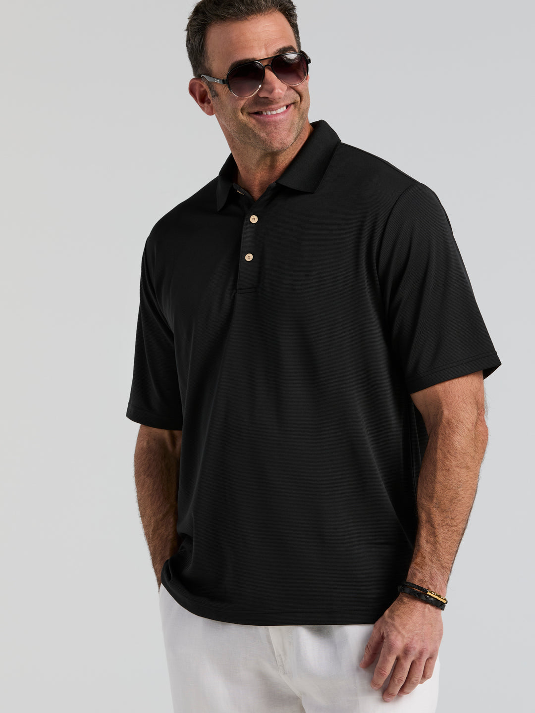 Big & Tall Ottoman Polo Shirt (Jet Black) 