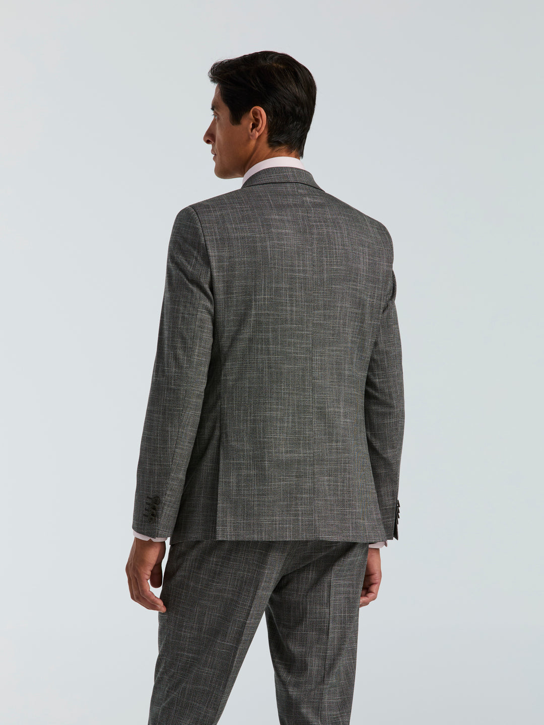Skinny-Fit Houndstooth Suit Jacket (Black/White) 