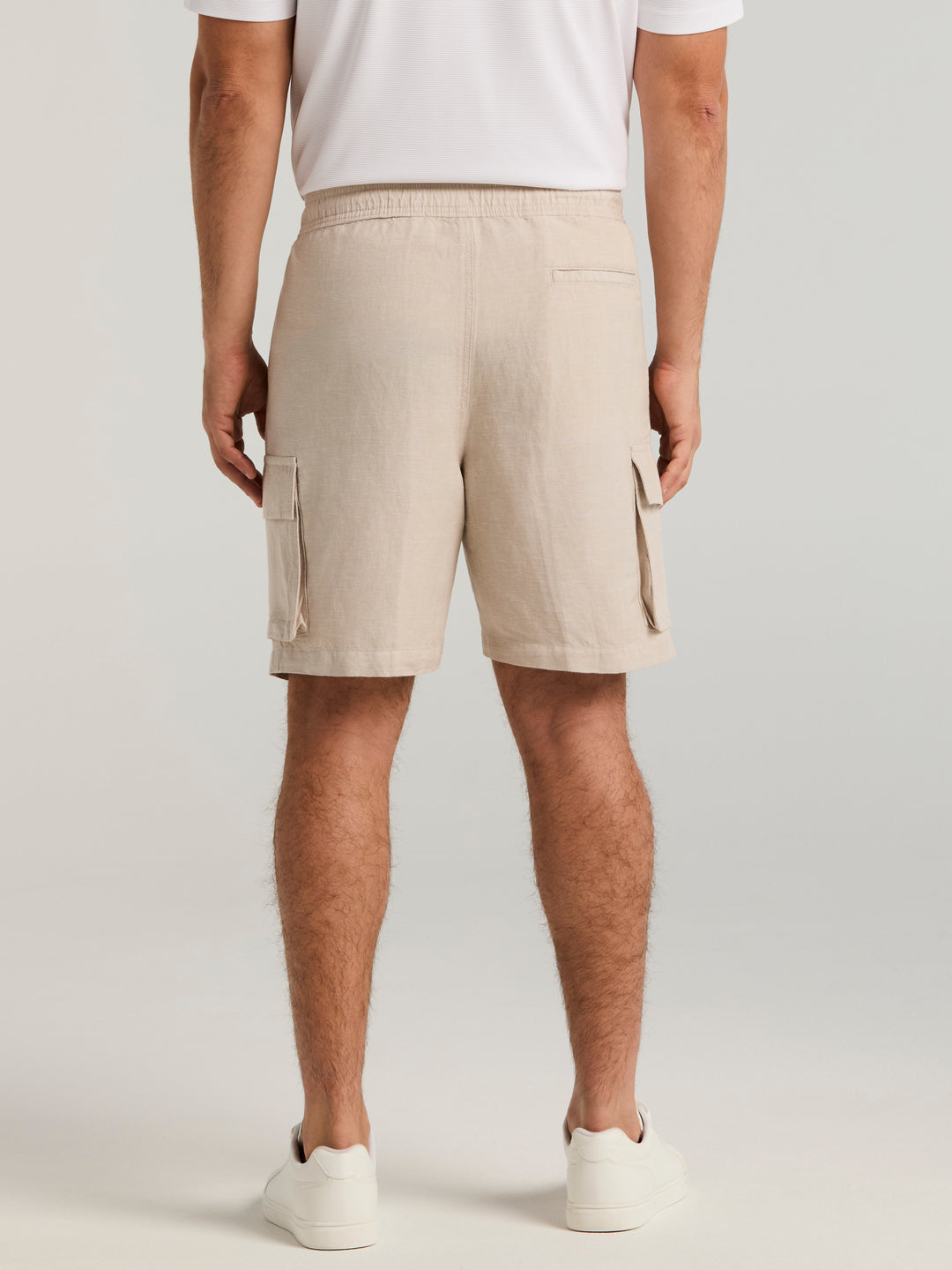 Linen Blend 8" Cargo Short (Island Fossil) 