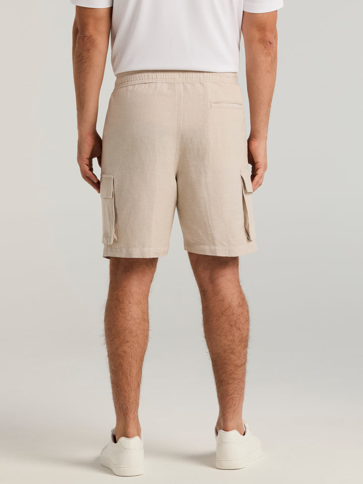Linen Blend 8" Cargo Short (Island Fossil) 
