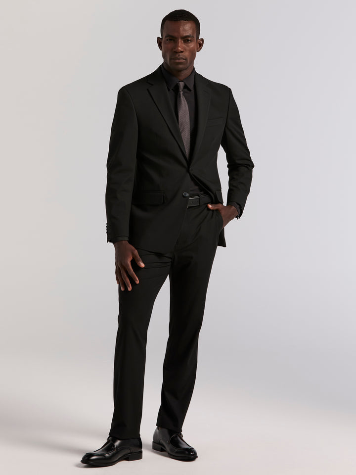 Slim Fit Gabardine Suit Pant (Black) 