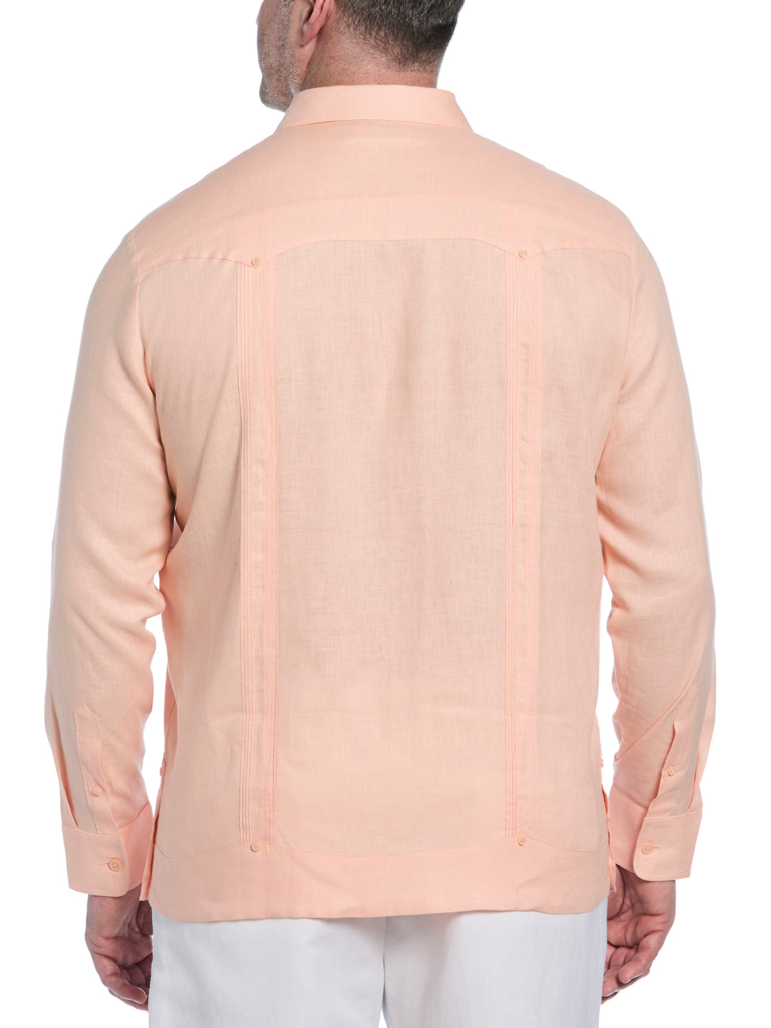 Big & Tall Linen Guayabera Shirt (Peach Parfait) 