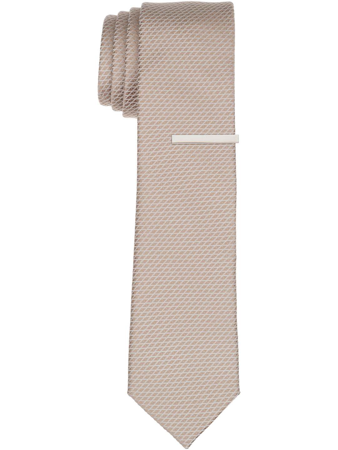 Solid Plain weave Micro Slim Tie (Taupe) 