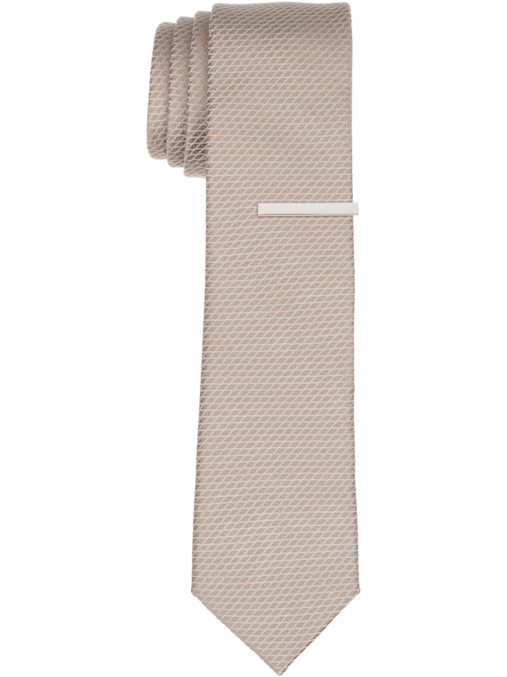 Solid Plain weave Micro Slim Tie (Taupe) 