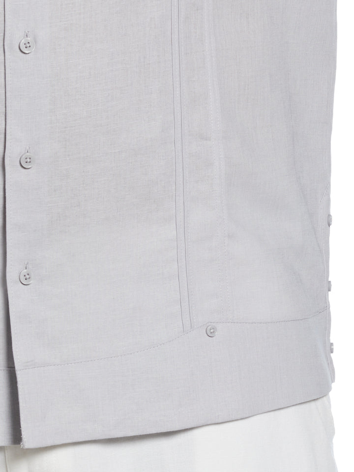 Big & Tall Linen Blend Guayabera Shirt (Micro Chip) 