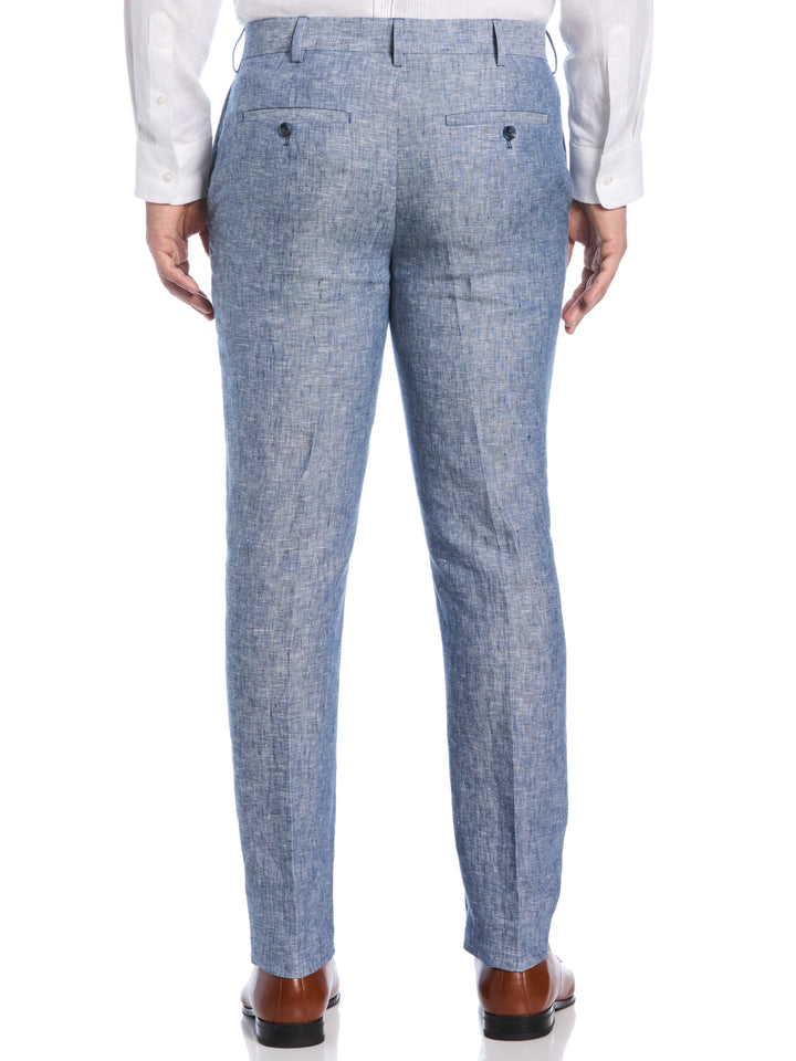 Delave Linen Flat Front Pant (Ensign Blue) 