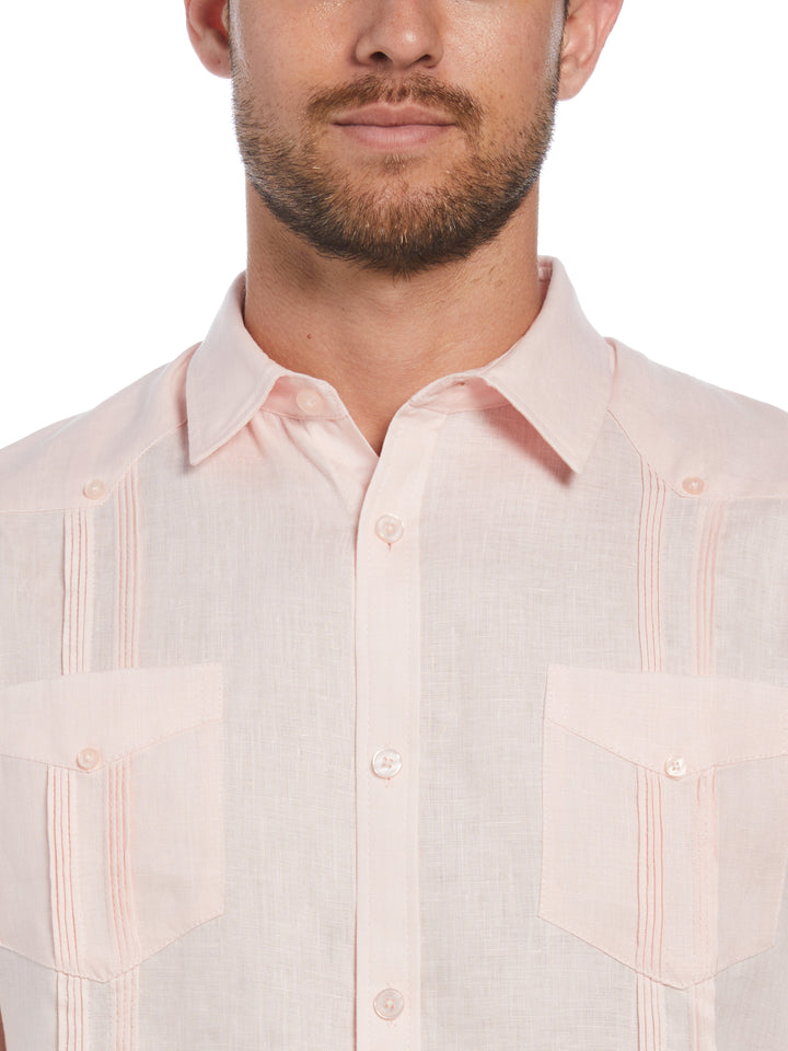 Linen Guayabera Shirt (Pink Dogwood) 
