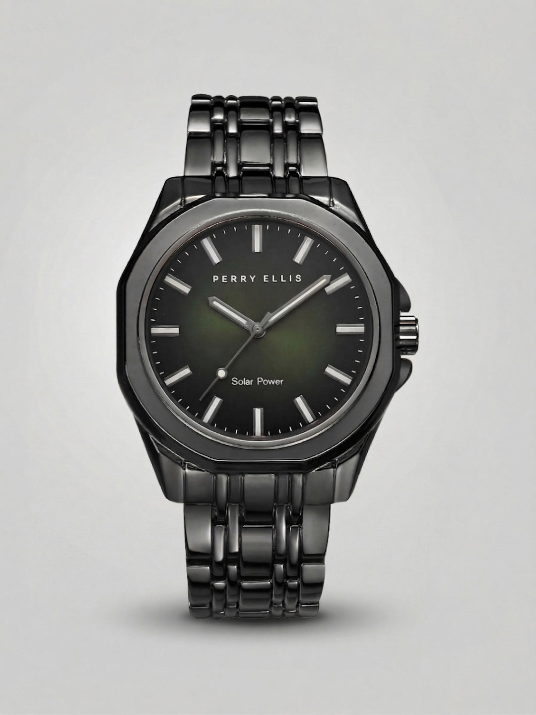 Solar Powered Stainless Steel Mesh Watch (Gunmetal) 