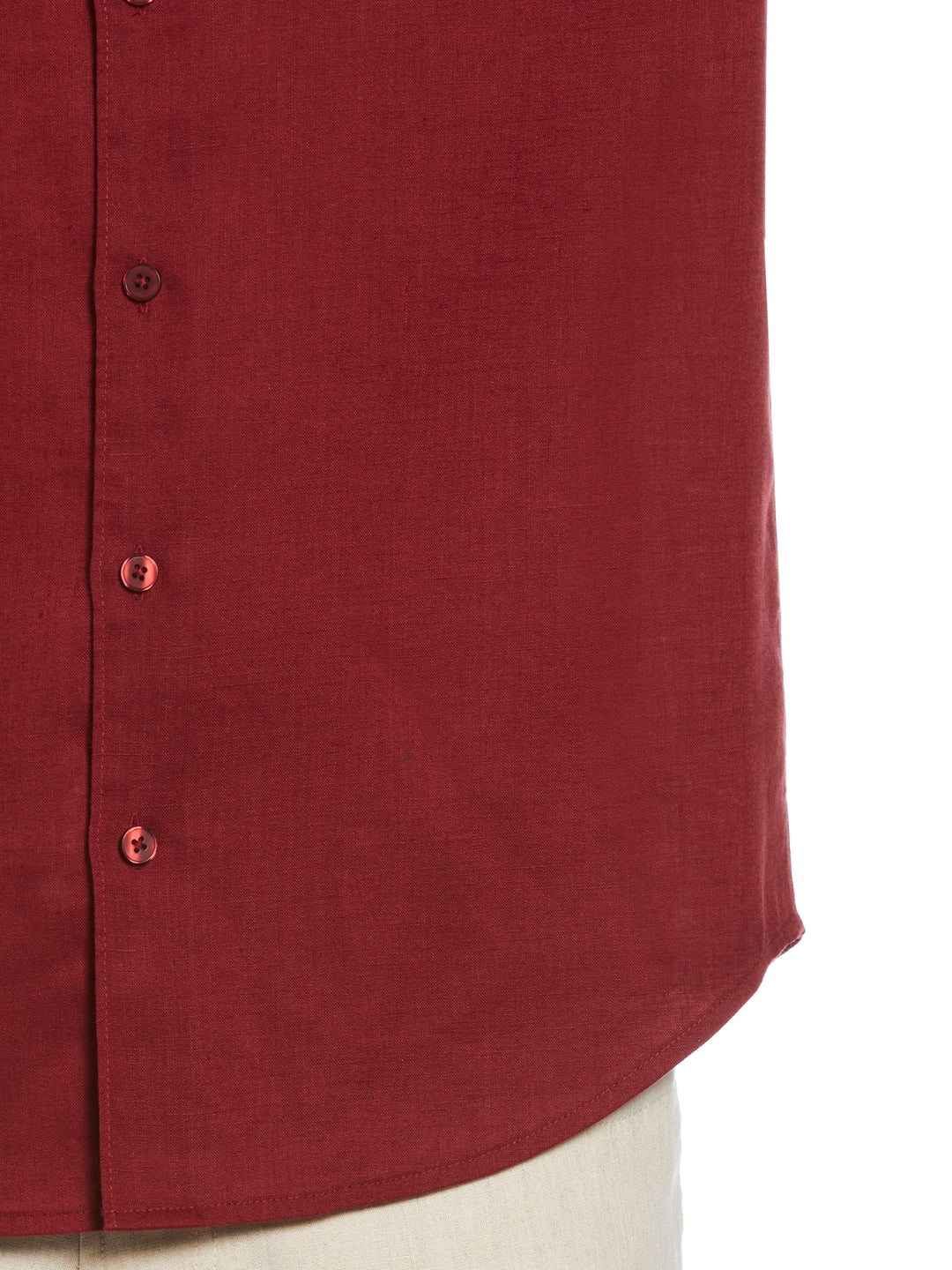 Linen Blend Wrinkle-Resistant Shirt (Cabernet) 