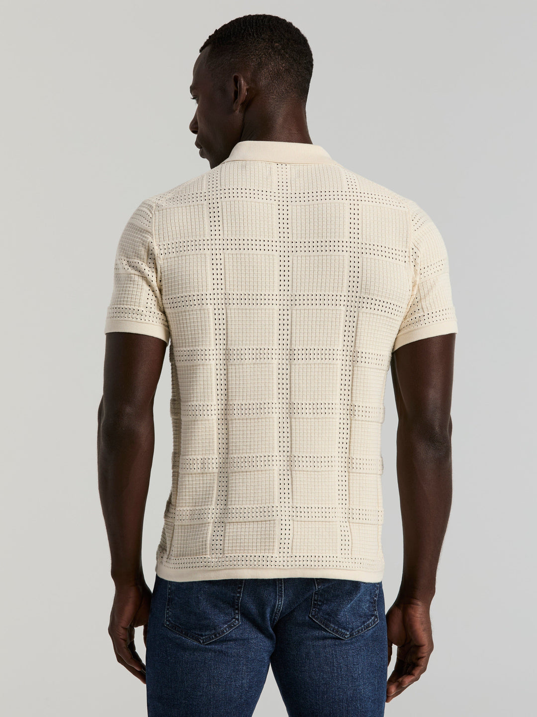 SS Open Stitch Jacquard Btn Front (Birch) 
