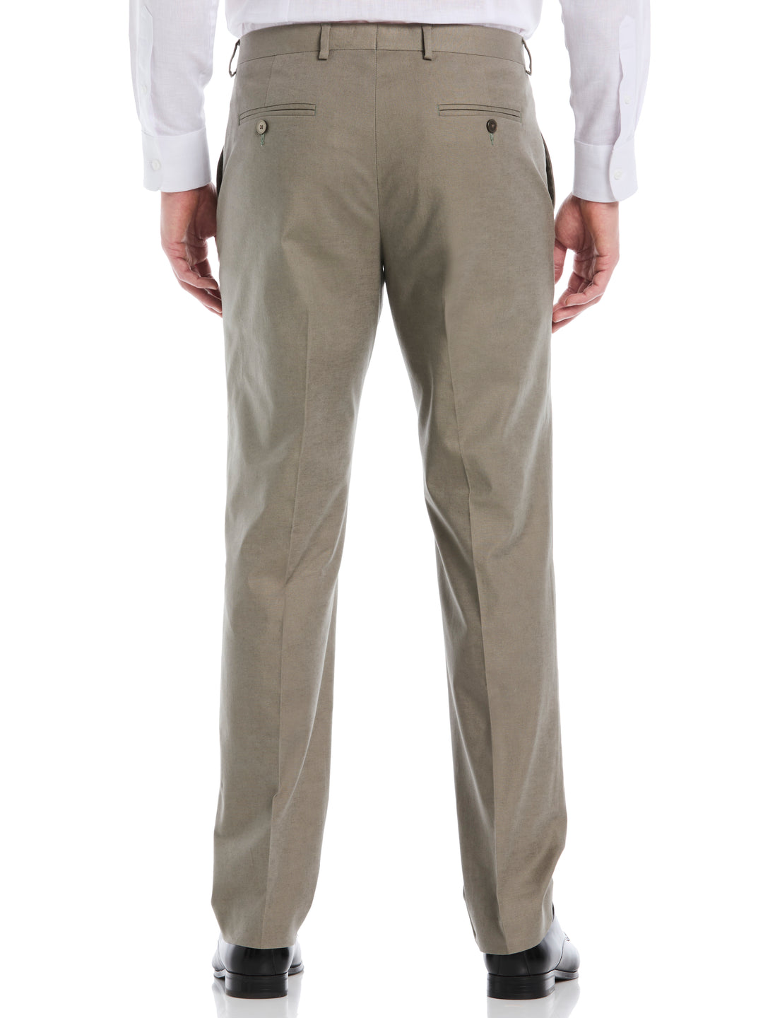 Linen Blend Flat Front Pant (Burnt Olive) 