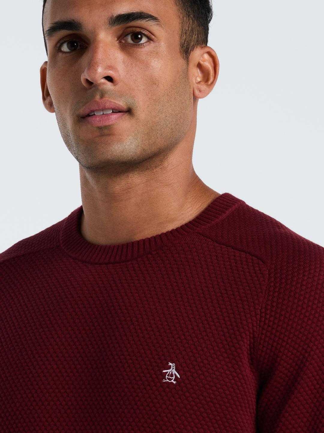 Cotton Bubble Stitch Sweater (Cabernet) 