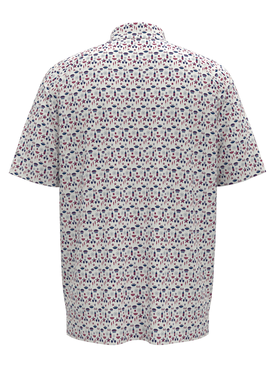 Boys Americana Print Polo (Bright White) 