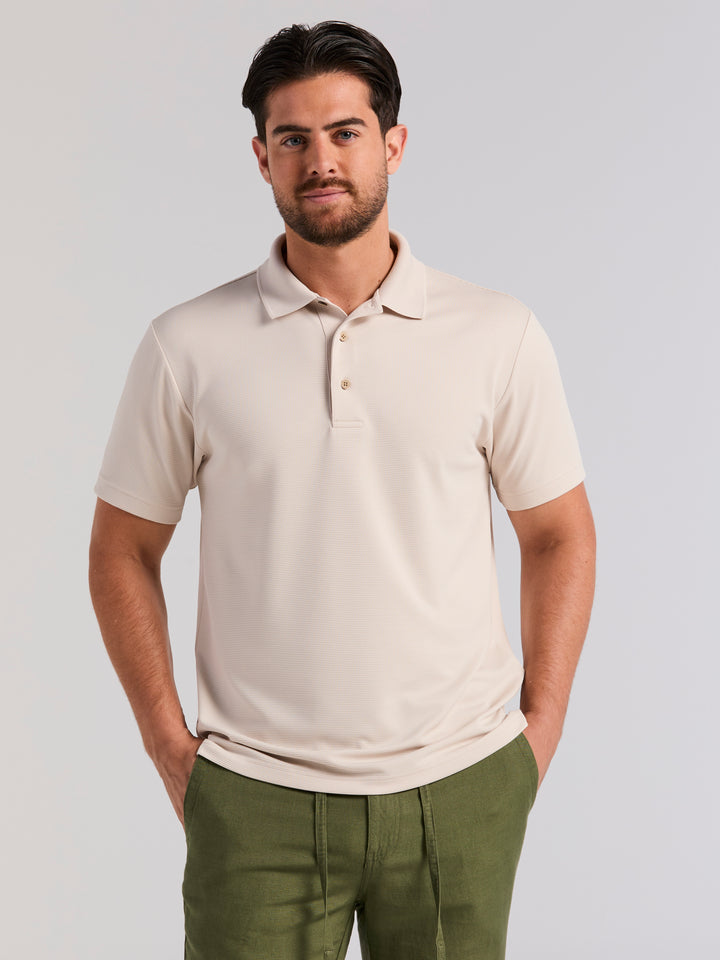 Wicking Ottoman Golf Polo Shirt (Moonbeam) 