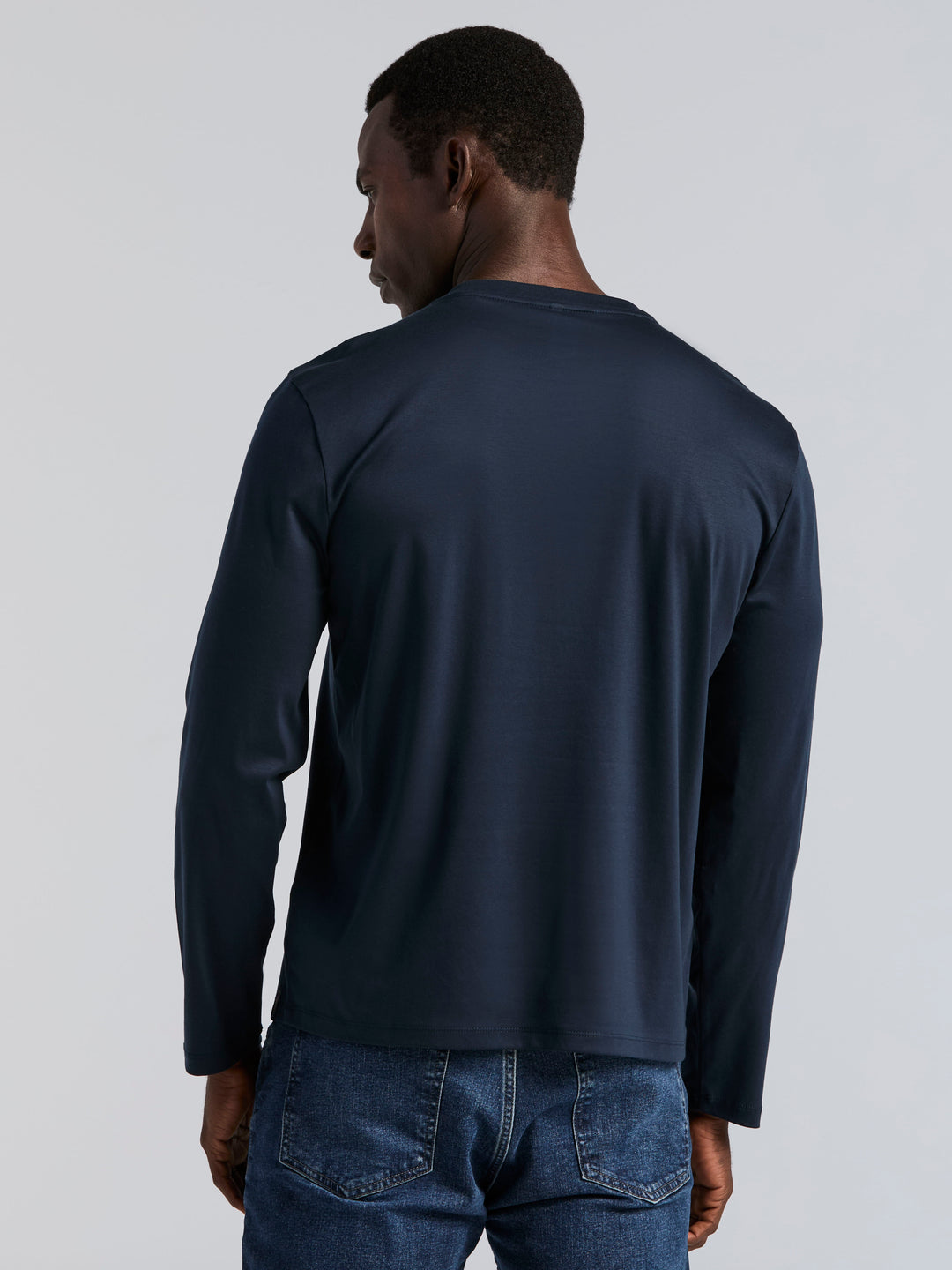 Interlock Crew Neck Long Sleeve Tee (Dark Sapphire) 