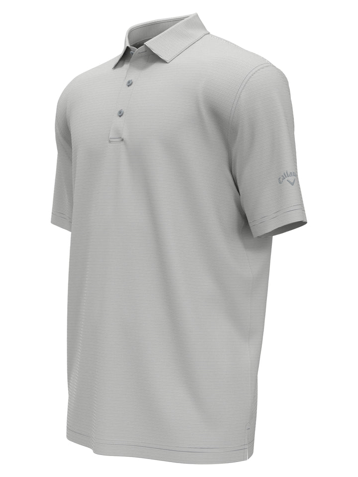 Fine Line Stripe Golf Polo Shirt (Quarry) 