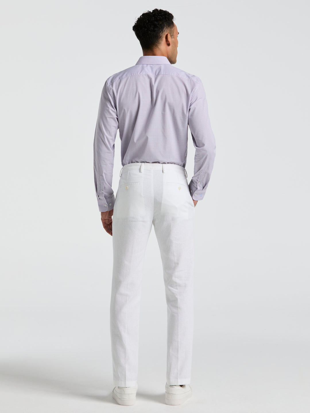 Linen Slim Fit Chino Pants (Bright White) 