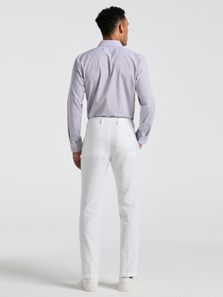 Linen Slim Fit Chino Pants (Bright White) 