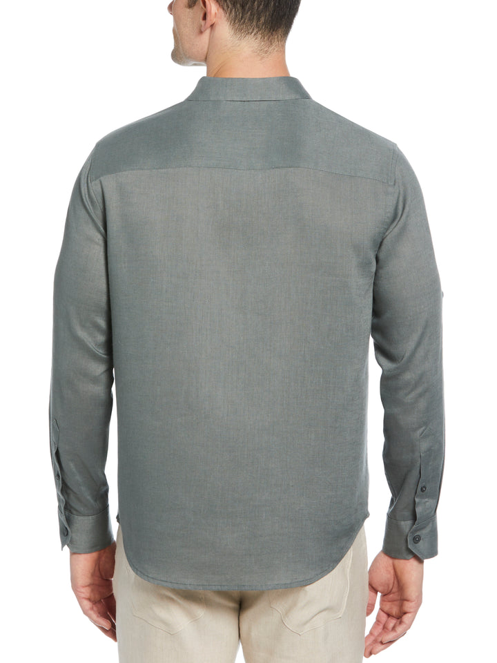 Linen Blend Wrinkle-Resistant Shirt (Balsam Green) 