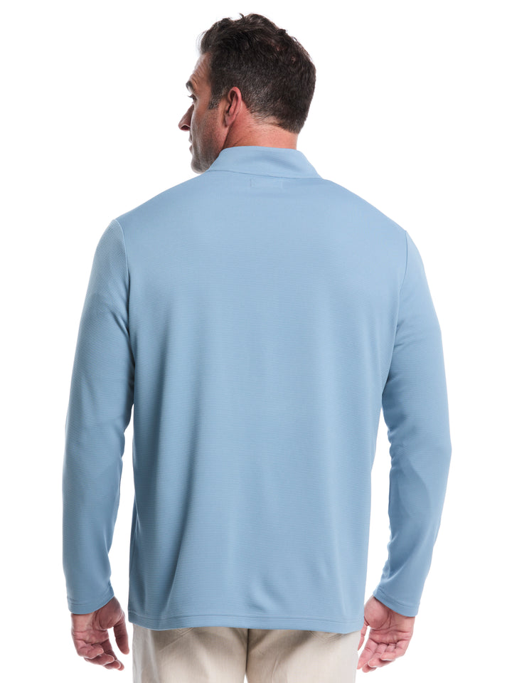 Big & Tall 1/4 Zip Long Sleeve Sweater (Windward Blue) 