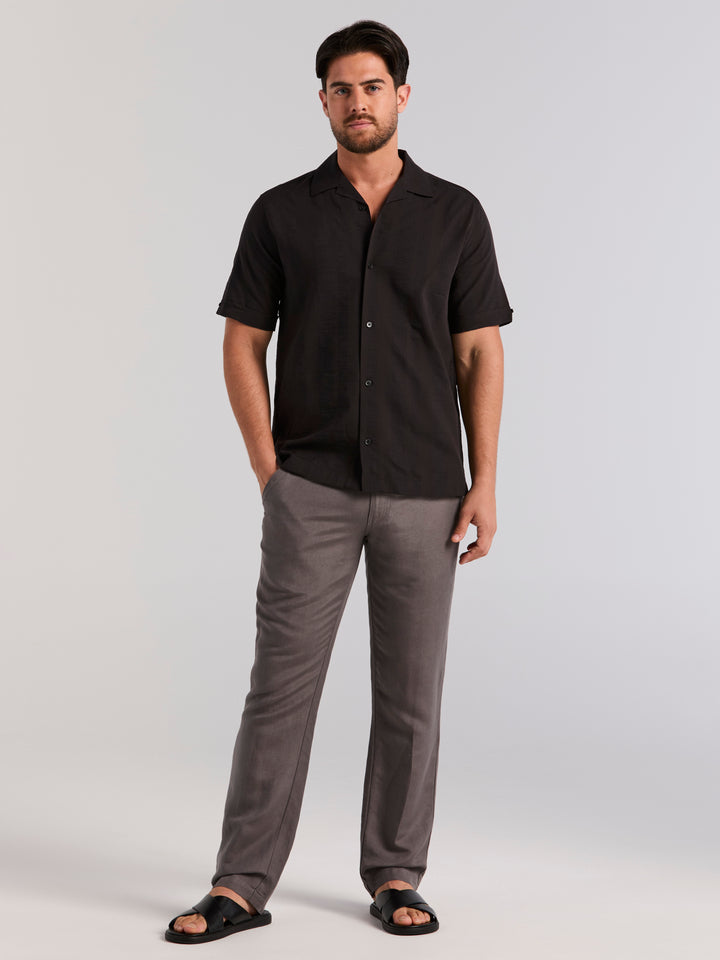 Seersucker Texture Shirt (Jet Black) 