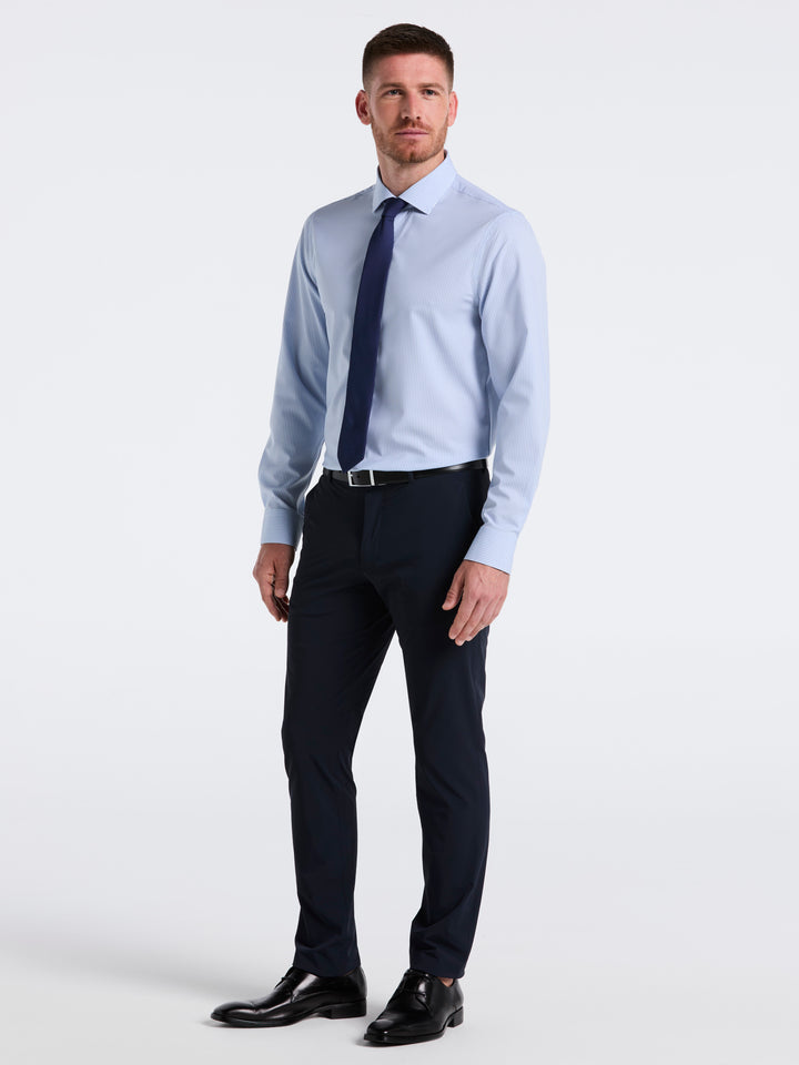 Perfect Tech Striped Print Shirt (Slate Blue) 