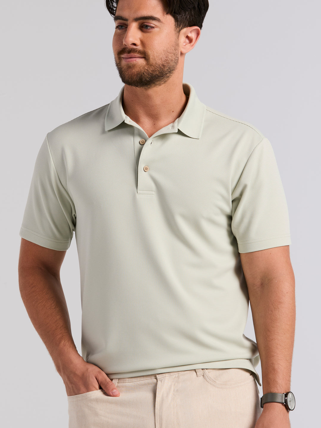 Wicking Ottoman Golf Polo Shirt (Mercury) 