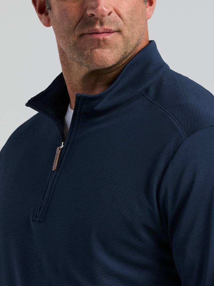 Big & Tall 1/4 Zip Long Sleeve Sweater (Dress Blues) 