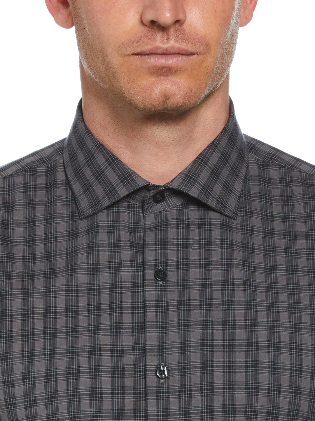 Tonal Check Shirt (Dark Charcoal) 