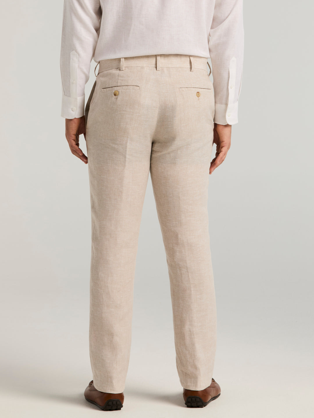 Delave Linen Flat Front Pant (Natural Linen) 