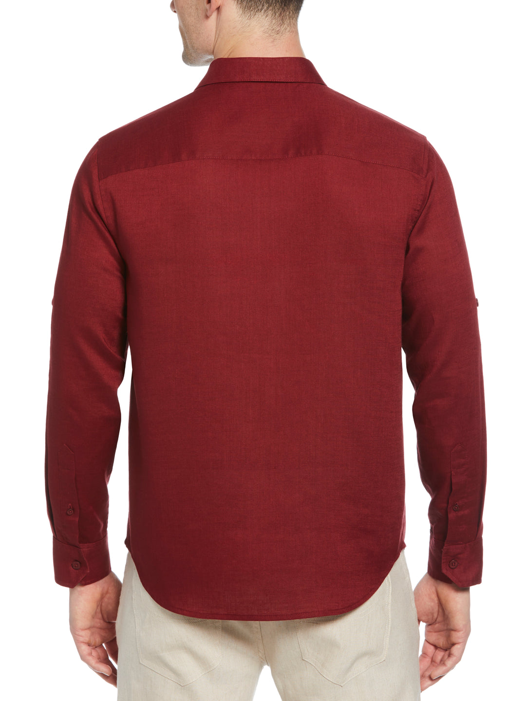 Linen Blend Wrinkle-Resistant Shirt (Cabernet) 