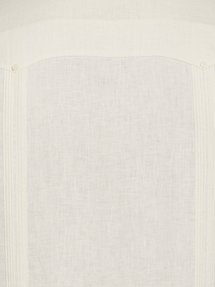 Linen Guayabera Shirt (Whitecap Gray) 