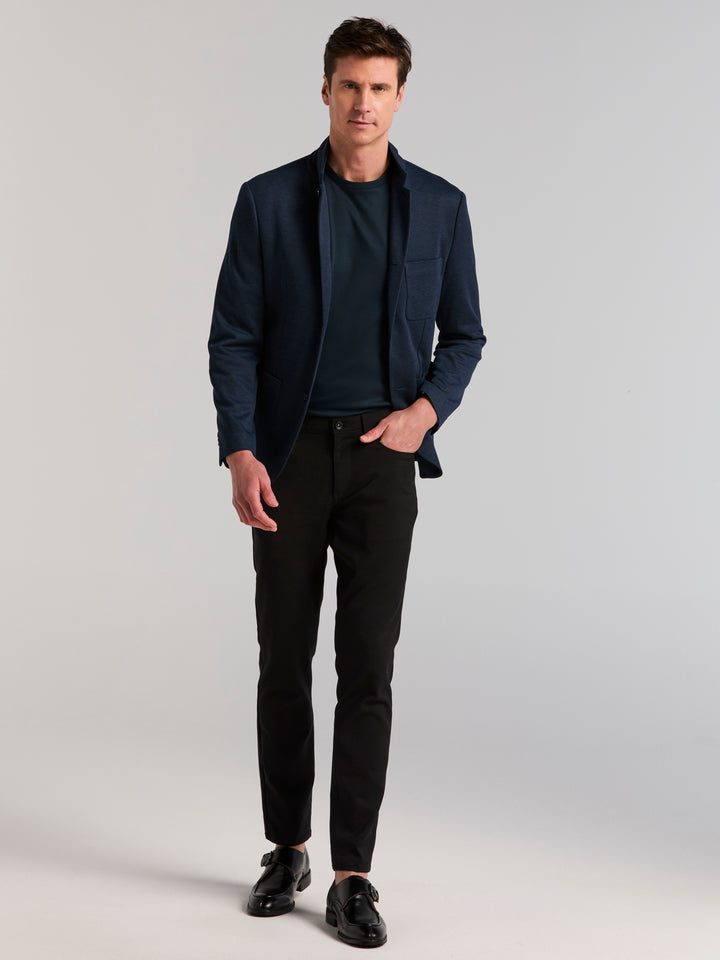 Slim Fit Jacquard Sport Jacket (Navy) 