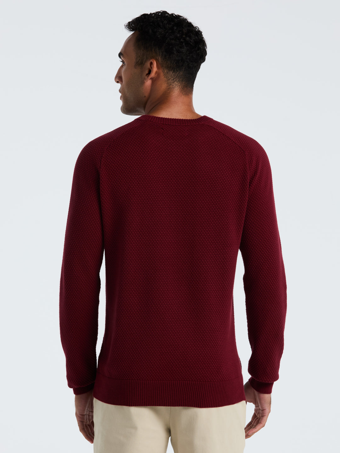 Cotton Bubble Stitch Sweater (Cabernet) 