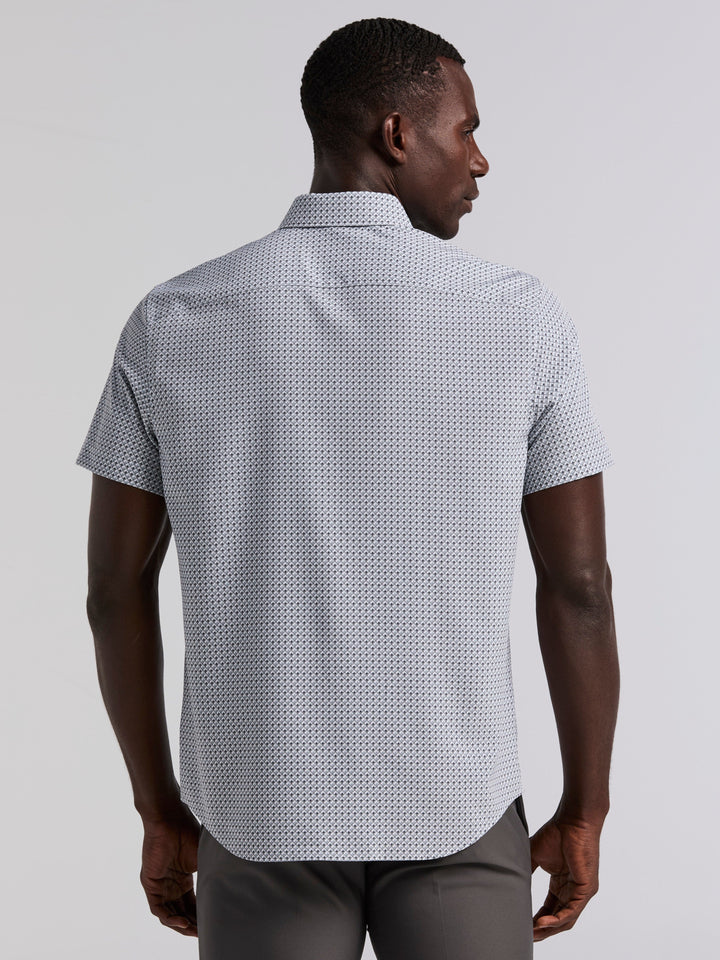 Slim Fit Cube Geometric Print Shirt (Chiseled Stone) 