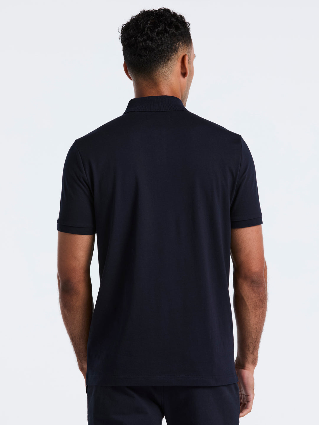 Diamond Jacquard Cotton Polo (Dark Sapphire) 