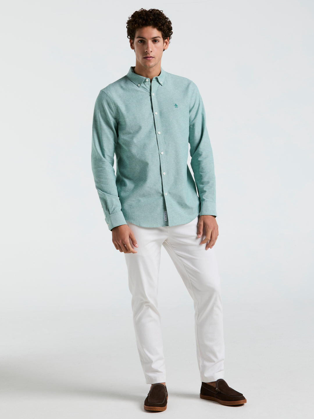 Oxford Long Sleeve Button-Down Shirt (Antique Green) 