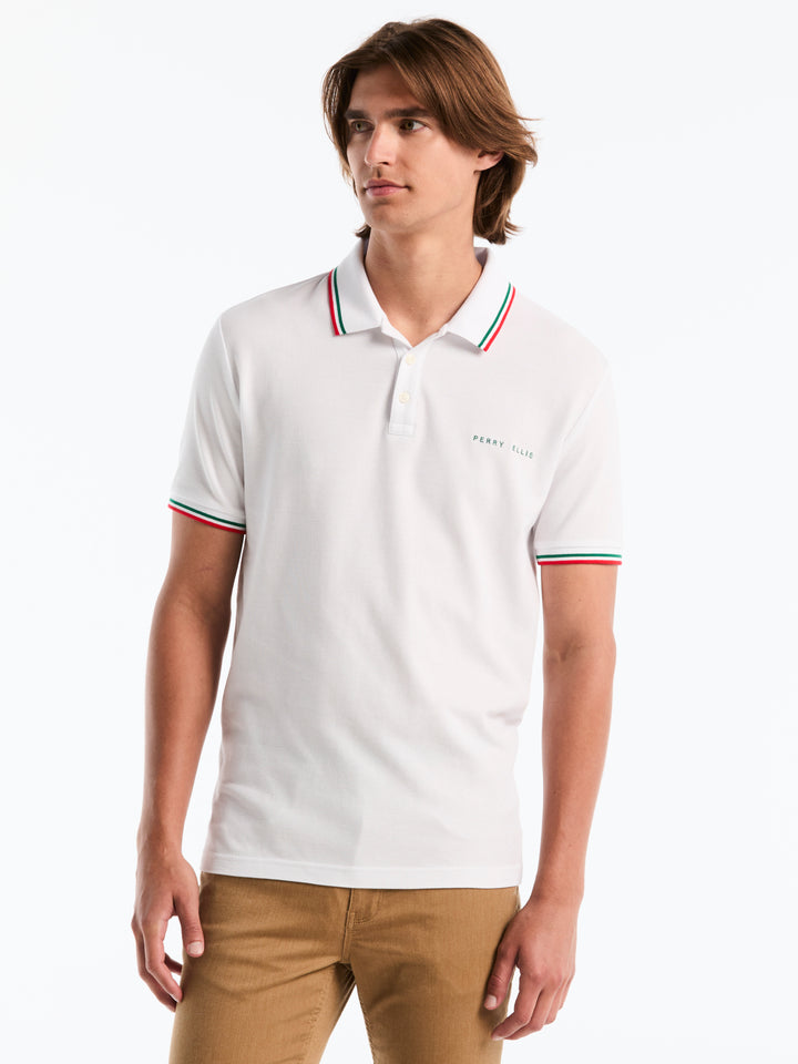 Pique Cotton Polo Shirt Mexico Edition (Bright White) 