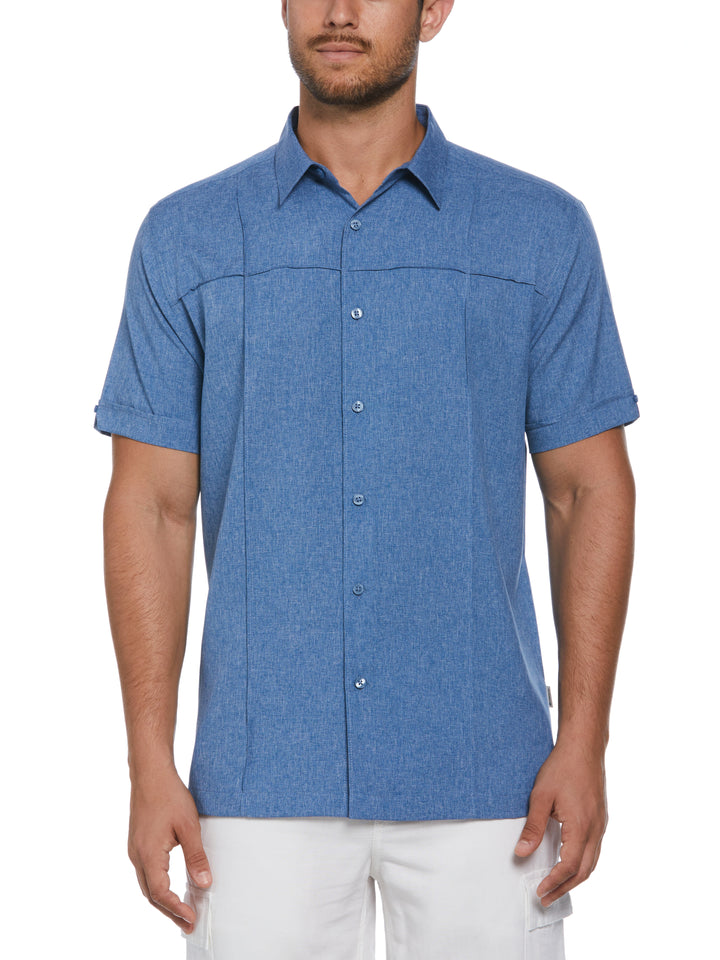 Two-Tone Cross Tuck Chambray Shirt (Blueberry Pancake) 