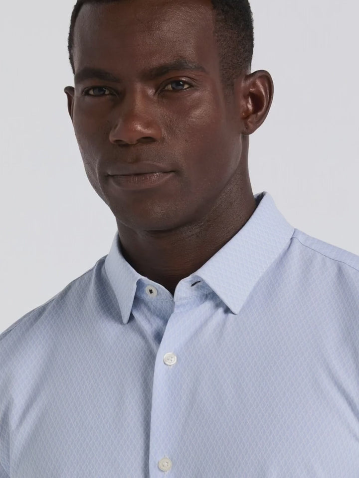 Slim Fit Total Stretch Diamond Geo Print Shirt