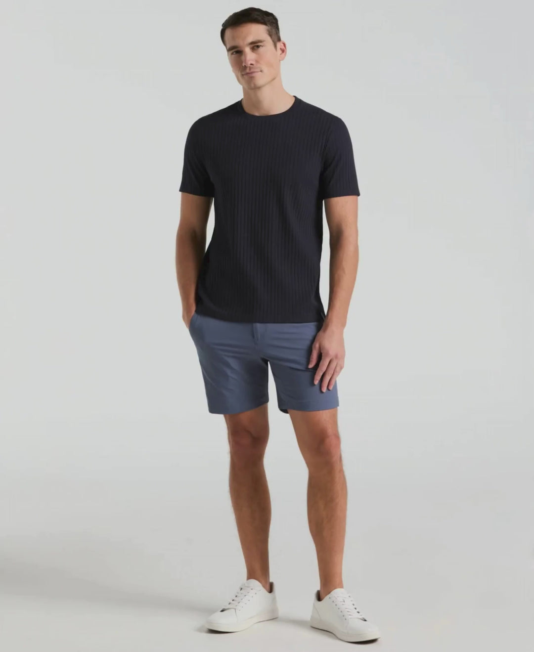 Ribbed Crew Neck Tee