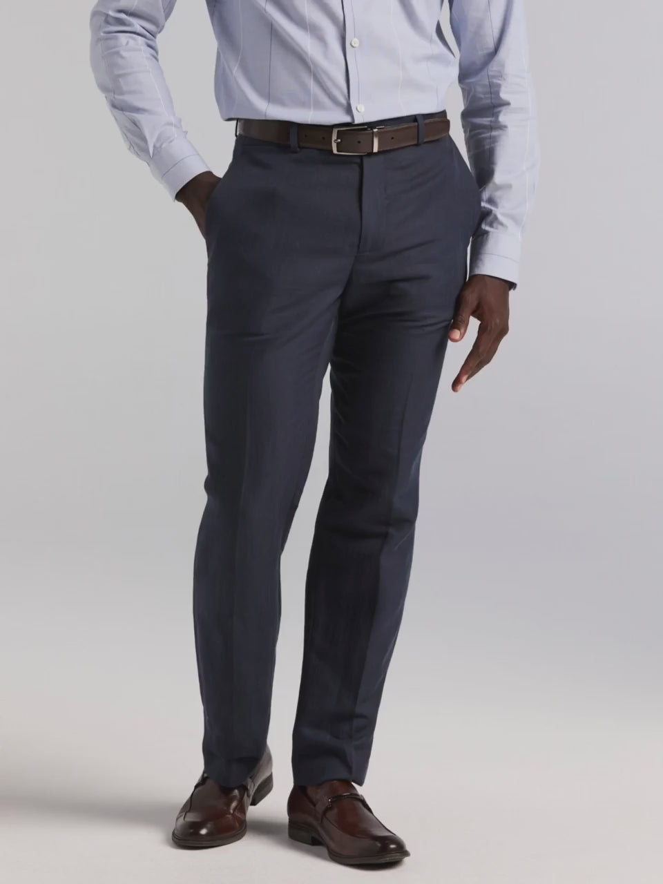Linen Blend Herringbone Suit Pant